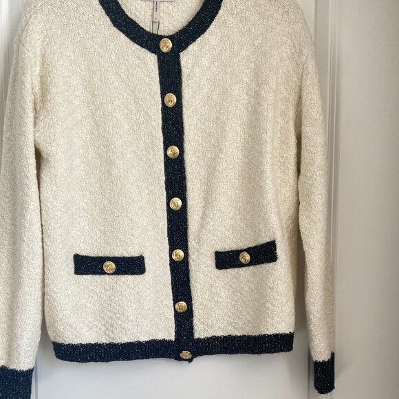 NWT BCBG GENERATION CARDIGAN BLK/WHT SIZE M - Picture 1 of 8